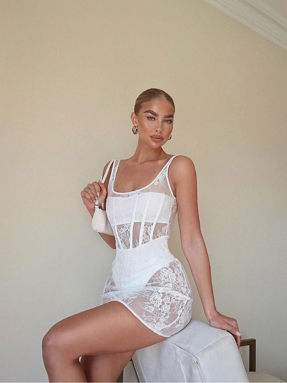 White Fox- Please me mini white dress